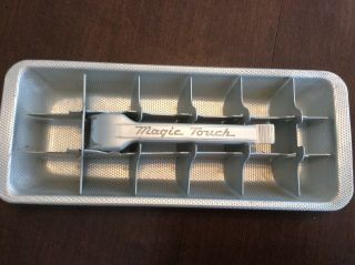 Vintage 11 " Presto " Magic Touch " Aluminum Ice Cube Tray With Release Handle