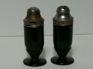 Vintage Black Depression Glass Salt & Pepper Shakers