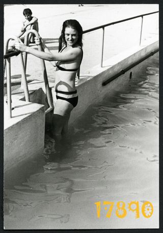 Sexy Girl In Bikini,  Boy Hissing,  Funny,  Vintage Photograph,  1970’s Hungary