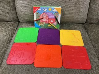 Vintage Tupperware Tuppertoys Picture Plates Set Of 6