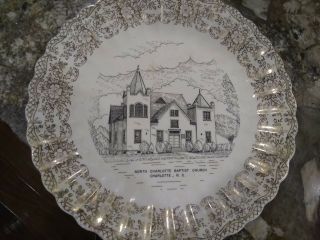 North Charlotte Baptist Church China Plate Collectible 9 " Vintage