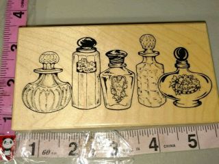 Psx,  Vintage Perfume Bottles,  K 1666,  Big,  89,  Rubber Stamp,  Wood