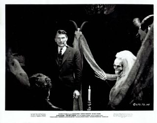 1967 Vintage Photo Smoking Pipe Actor Jack Palance On Set " Torture Garden " Movie