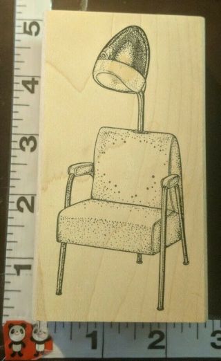 Vintage Salon Hair Dryer Chair,  Big,  C20,  Judi Kins,  Wooden,  Rubber,  Stamp