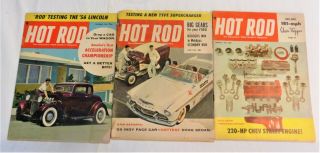 Hot Rod Automotive Vintage Magazines Set Of 3 1955 1956