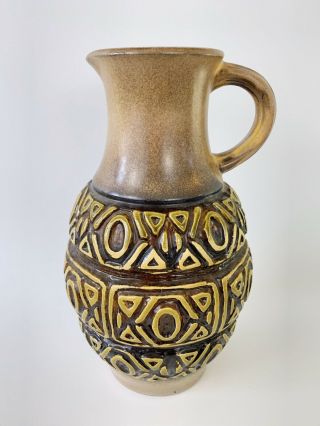 Ü - Keramik Uebelacker 1747 Vintage 60s 70s Green Brown West German Pottery Vase