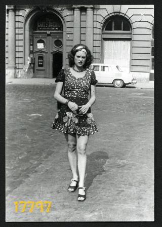 Sexy Woman W Long Legs Wearing Mini Skirt,  Vintage Photograph,  1970’s Hungary