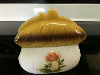 Vintage Retro Sears Merry Mushroom Ceramic Napkin/Sponge Holder 1970s 4