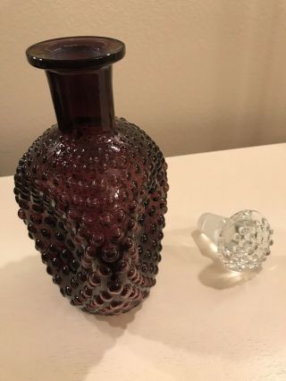 Amethyst Purple Hobnail Wine Decanter With Stopper Vintage Imperial Glassware 4