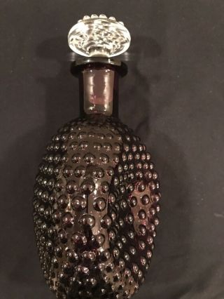 Amethyst Purple Hobnail Wine Decanter With Stopper Vintage Imperial Glassware 5