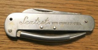 Vintage Seatest Rigging Spike Pocket Knife Stainless Sailor Boatman Tool
