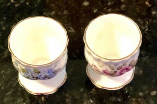 2 Vintage Egg Cups Bone China Hand Painted England 3