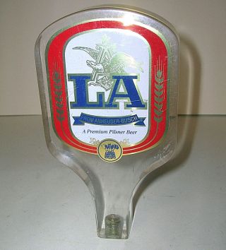 Vintage Anheuser - Busch La Pilsner Lucite Acrylic Tap Handle Double Sided 6.  25 " T