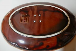 Vintage McCoy Pottery MCP USA Brown Drip Tree of Life Oval Meat Platter 13 1/2 