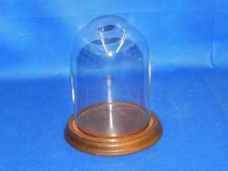 Vintage Glass Dome Globe W/ Base For Clock Figurine 7 " High,  5 " Diameter