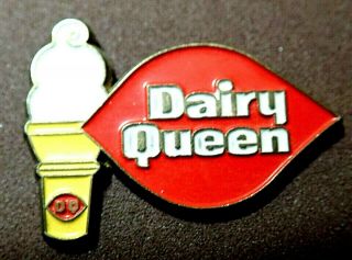 Vintage Official Dairy Queen Curl On Top Logo Pin Badge
