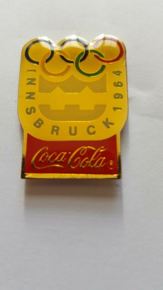 Vintage Coca Cola 1964 Innsbruck Winter Olympics Lapel Pin Rare Trading