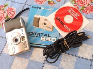 Vintage Ixla 640 Superpro Digital Camera.  3mp With Software And Cables.