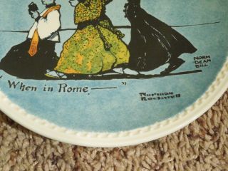 Vintage Newell Pottery Co Norman Rockwell When In Rome Decorative Plate 19922D 3