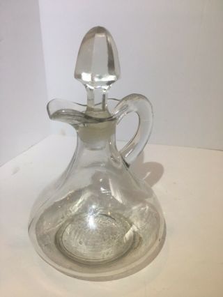 Glass Bottle Oil And Vinegar Cruet Dispenser With Stopper Vintage