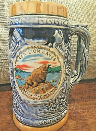 Or Coast Infamous Highway Sea Lion Caves Vintage Stein/mug