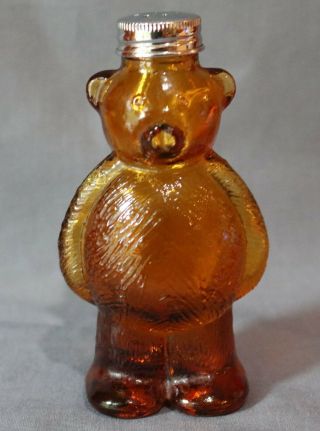 1 Vintage Amber Glass Bear Salt/pepper Shaker