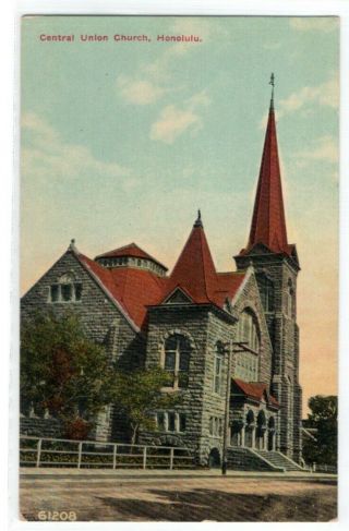 2 Vintage Hawaii Postcards Central Union Church And Kawaihao Church 1907 - 1915