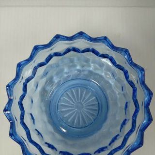 Colony Whitehall Light Blue Candy Bowl Vintage Cubist Glass - 2557