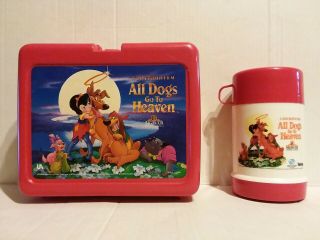 Vintage 1990 All Dogs Go To Heaven Lunchbox With Thermos