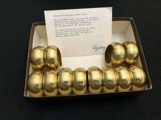 Set Of 12 Vintage Spiegel Brass Napkin Rings