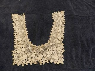 Old Vintage Antique Ornate Intricate Large Lace Collar Dress Making Sewing