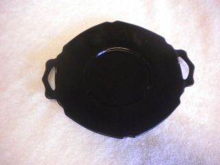 Vintage Depression Glass Black Amethyst Serving Tray W/handles L.  E.  Smith 8 1/4 "