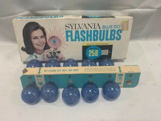 Vintage Sylvania Blue Dot Flash Bulbs Press 25b Set Of 10