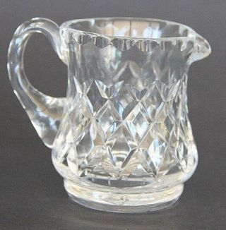 Vintage Crystal Milk Jug 10 Cm High Diamond Pattern