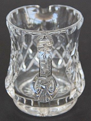Vintage crystal milk jug 10 cm high diamond pattern 2