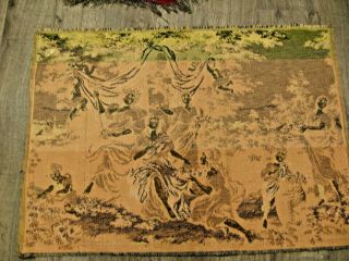 Antique Vintage Tapestry Cherub Angel Ladies in Garden Scene 35.  5 x 25.  5 in. 2