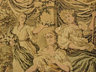 Antique Vintage Tapestry Cherub Angel Ladies in Garden Scene 35.  5 x 25.  5 in. 3