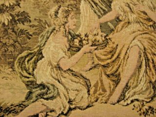Antique Vintage Tapestry Cherub Angel Ladies in Garden Scene 35.  5 x 25.  5 in. 5