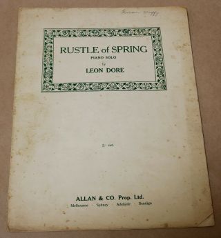 Vintage Sheet Music Rustle Of Spring Leon Dore 1919