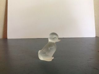 Vintage Fenton Crystal Satin Glass 3 1/2 " Sitting Duck Figurine