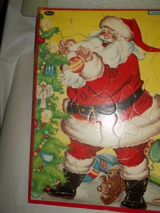 Vintage Santa Claus Framed Tray Puzzle By Whitman 1967