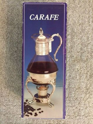 Vintage Silver Plated and Glass Ten Cup Carafe with Warmer 4