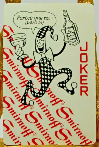 Joker Single Swap Playing Card Vintage Smirnoff Advertisement