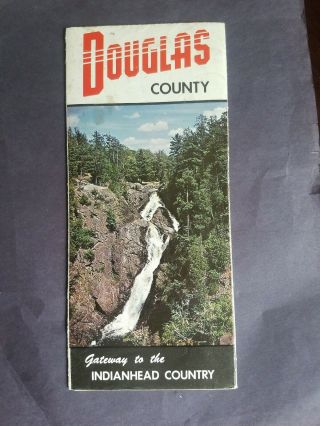 Vintage Douglas County Wisconsin Map Brochure City Of Superior Lake Brule River