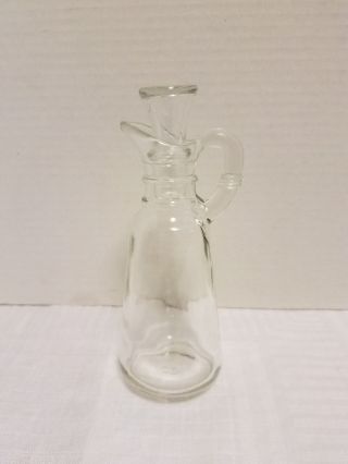 Anchor Hocking Vintage Glass Oil Vinegar Cruet & Stopper 6 5/8 "