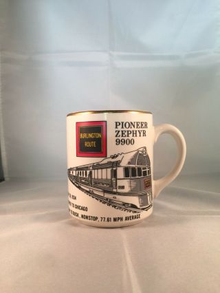 Vintage Pioneer Zephyr 9900 Burlington Route Denver - Chicago Coffee Mug Porcelain