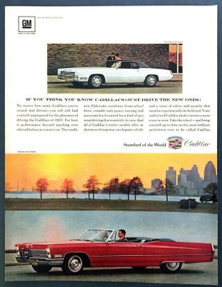 1967 Cadillac Fleetwood Eldorado & Deville Convertible Photo Vintage Print Ad