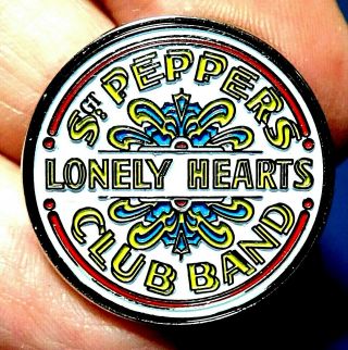 Vintage Pin Badge Cloisonne Beatles St Peppers Lonely Hearts Club Band