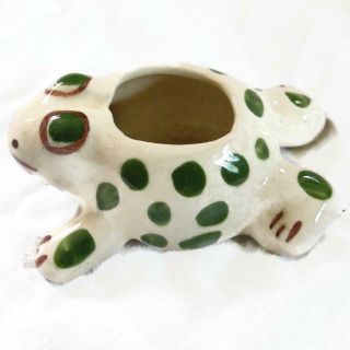 Vintage Figural Spotted Frog Ashtray Or Trinket Dish - Art Pottery