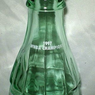 VTG COCA COLA CLASSIC HOUSTON COMETS WNBA 1997 CHAMPIONS GREEN GLASS BOTTLE COKE 3